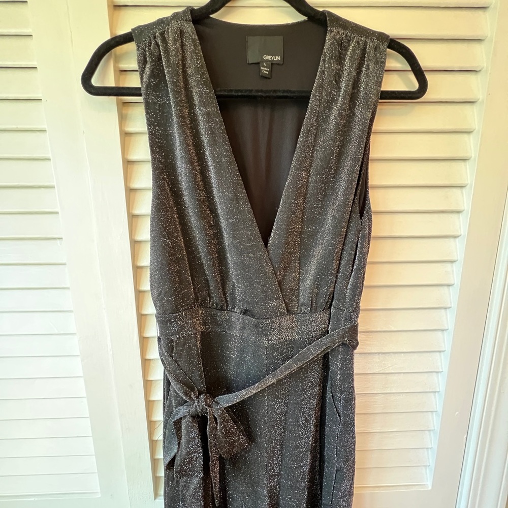 Greylin Black Shimmer Jumpsuit